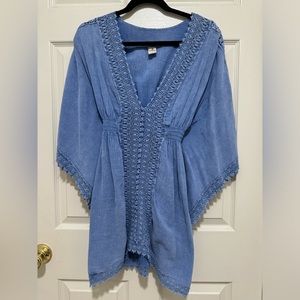 Swimsuit cover up in denim blue color